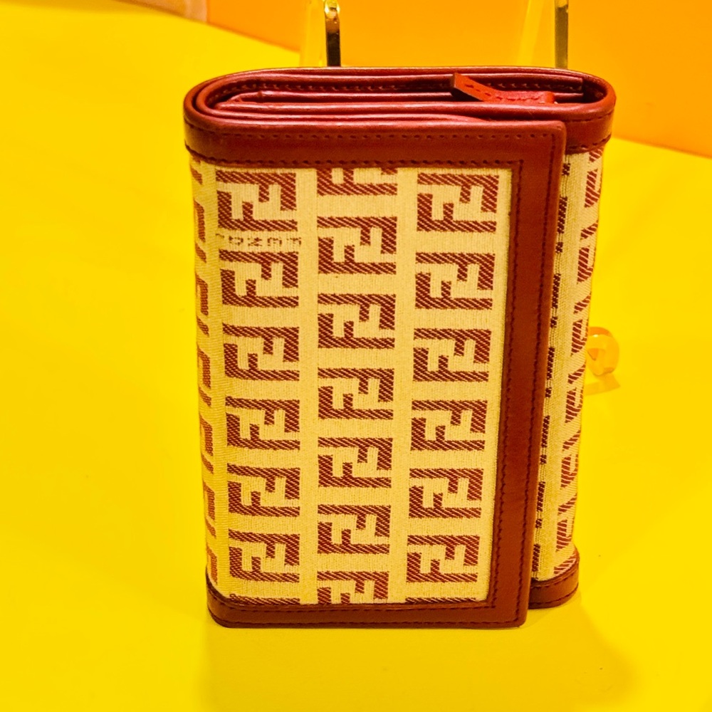 Fendi Red and Cream Monogram Wallet - Picture 13 of 13